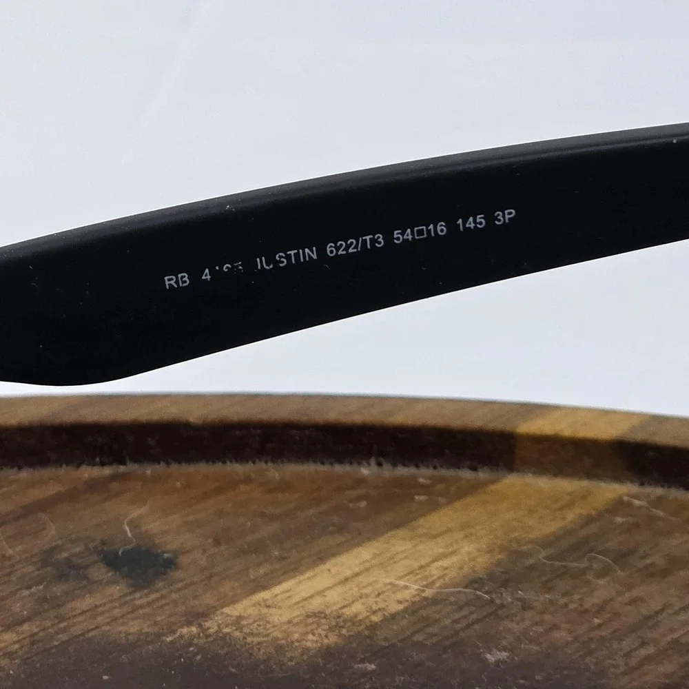 Ray-Ban RB4165 Justin Sunglasses Mens 54-16-145 Black Gray Polarized Square